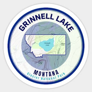 Montana Map - Grinnell Lake Sticker